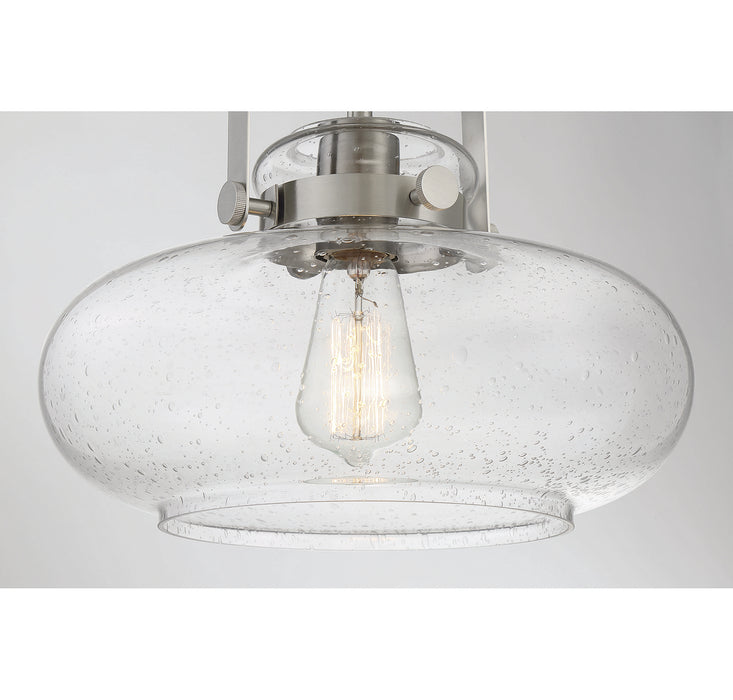 Meridian M60064BN One Light Semi-Flush Mount, Brushed Nickel