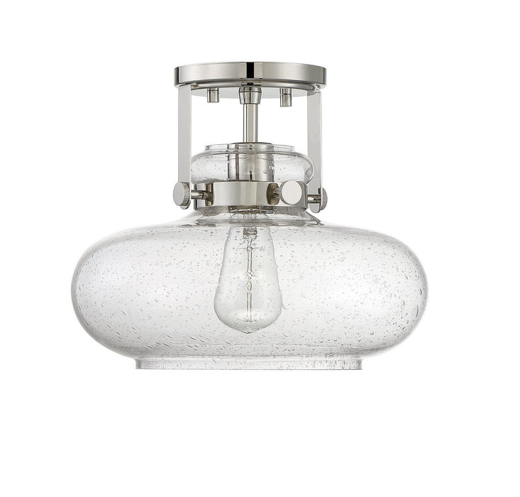 Meridian M60064PN One Light Semi-Flush Mount, Polished Nickel