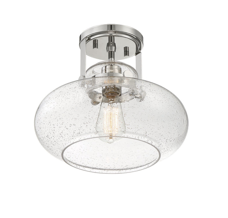 Meridian M60064PN One Light Semi-Flush Mount, Polished Nickel