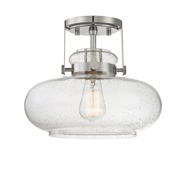 Meridian M60064PN One Light Semi-Flush Mount, Polished Nickel