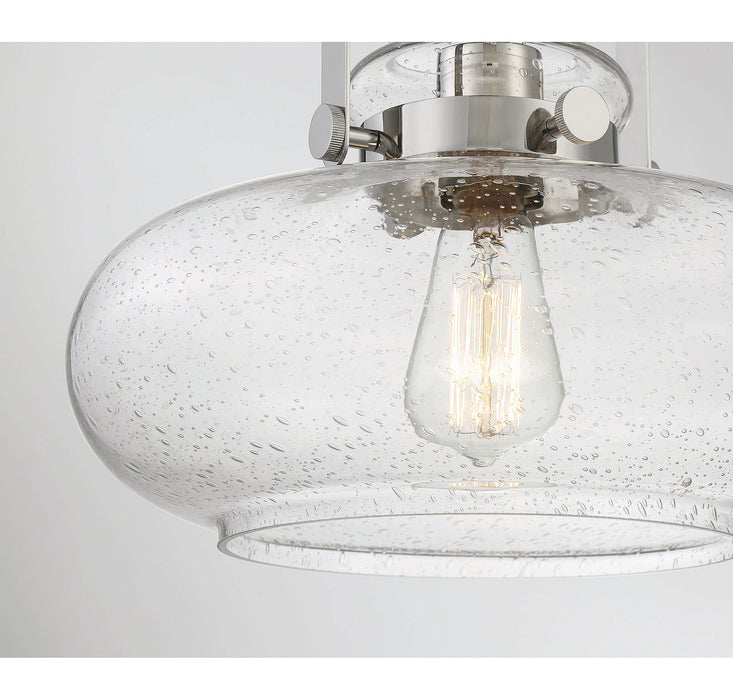 Meridian M60064PN One Light Semi-Flush Mount, Polished Nickel