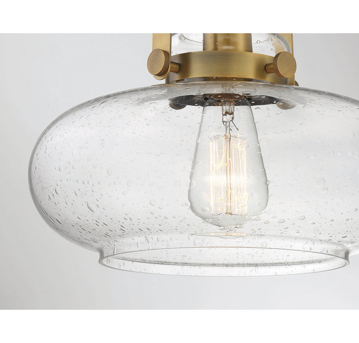 Meridian M60064NB One Light Semi-Flush Mount, Natural Brass