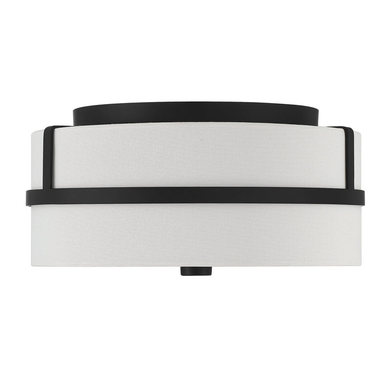 Meridian M60065MBK Two Light Flush Mount, Matte Black