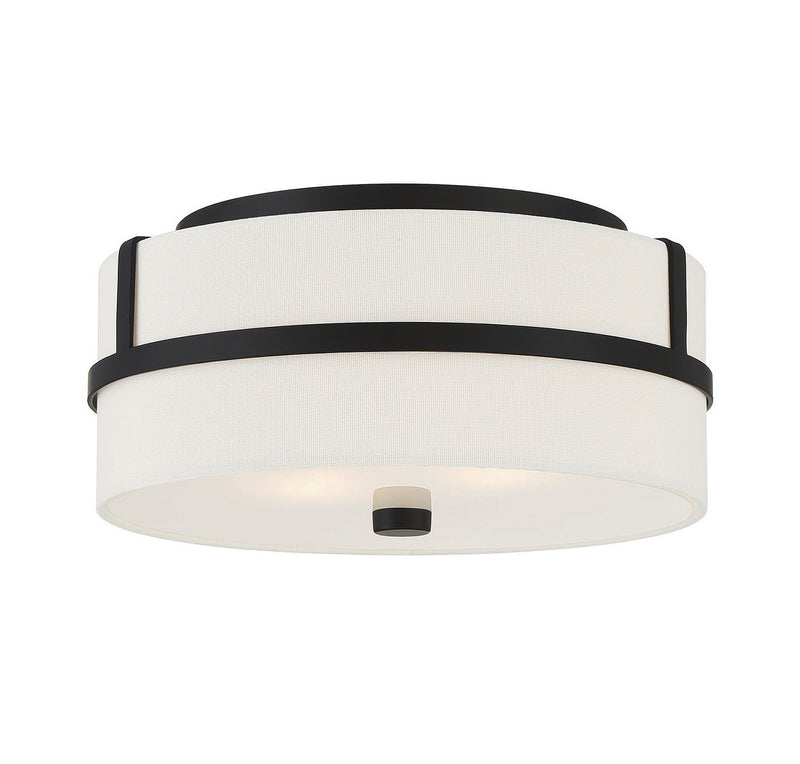 Meridian M60065MBK Two Light Flush Mount, Matte Black