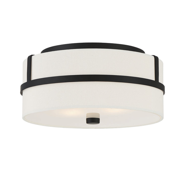 Meridian M60065MBK Two Light Flush Mount, Matte Black