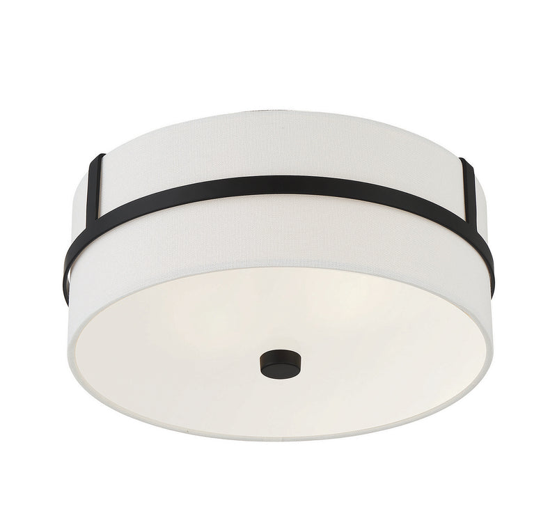 Meridian M60065MBK Two Light Flush Mount, Matte Black