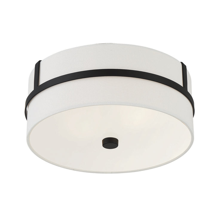 Meridian M60065MBK Two Light Flush Mount, Matte Black