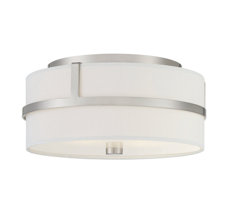 Meridian M60065BN Two Light Flush Mount, Brushed Nickel