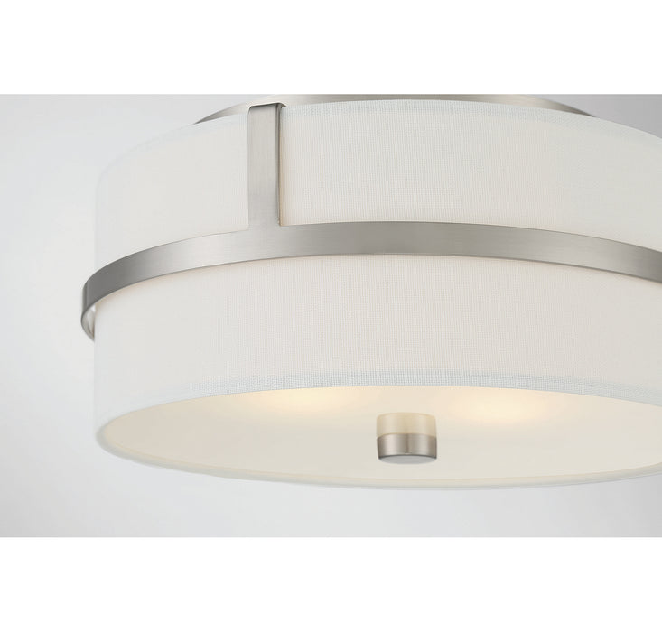 Meridian M60065BN Two Light Flush Mount, Brushed Nickel
