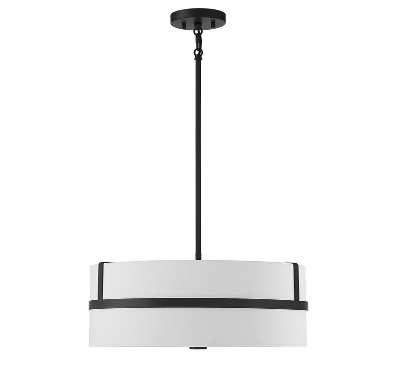 Meridian M70102MBK Four Light Pendant, Matte Black