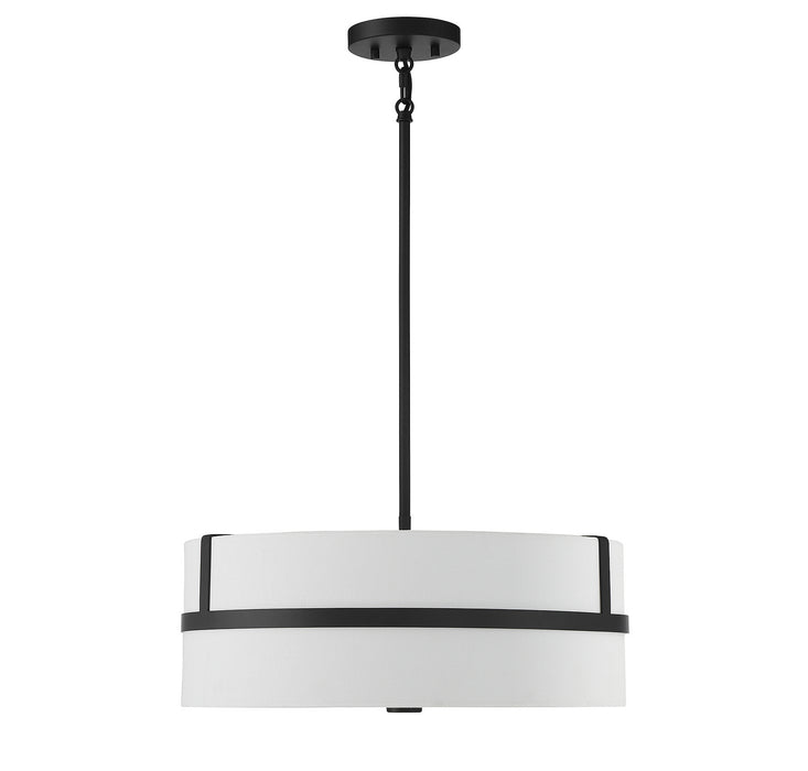 Meridian M70102MBK Four Light Pendant, Matte Black