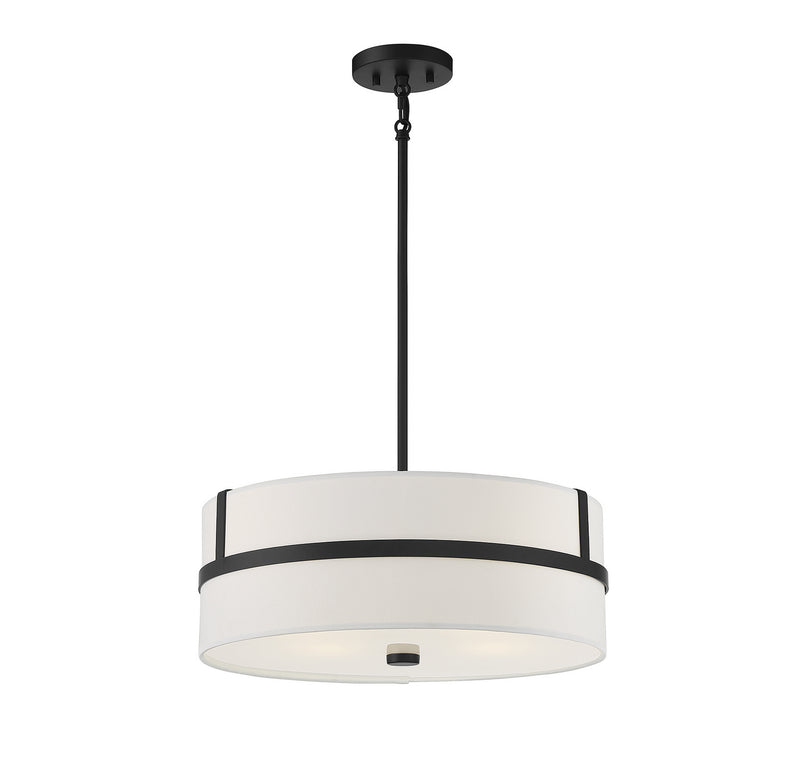 Meridian M70102MBK Four Light Pendant, Matte Black