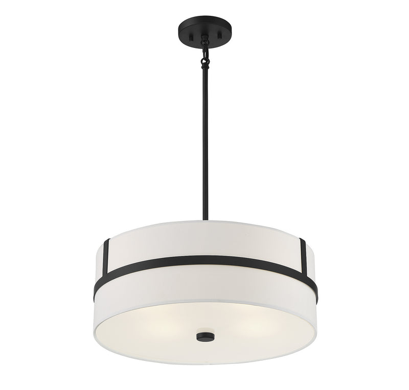 Meridian M70102MBK Four Light Pendant, Matte Black