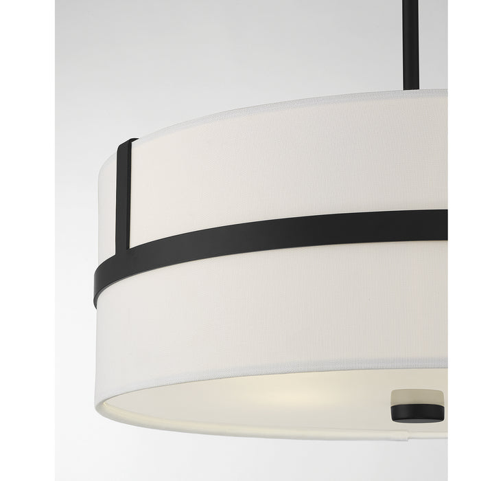 Meridian M70102MBK Four Light Pendant, Matte Black