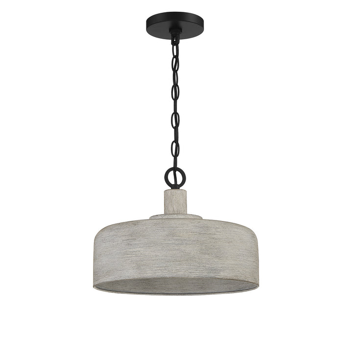 Meridian M70103WGBK One Light Pendant, Weathered Gray with Black