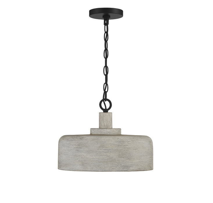 Meridian M70103WGBK One Light Pendant, Weathered Gray with Black