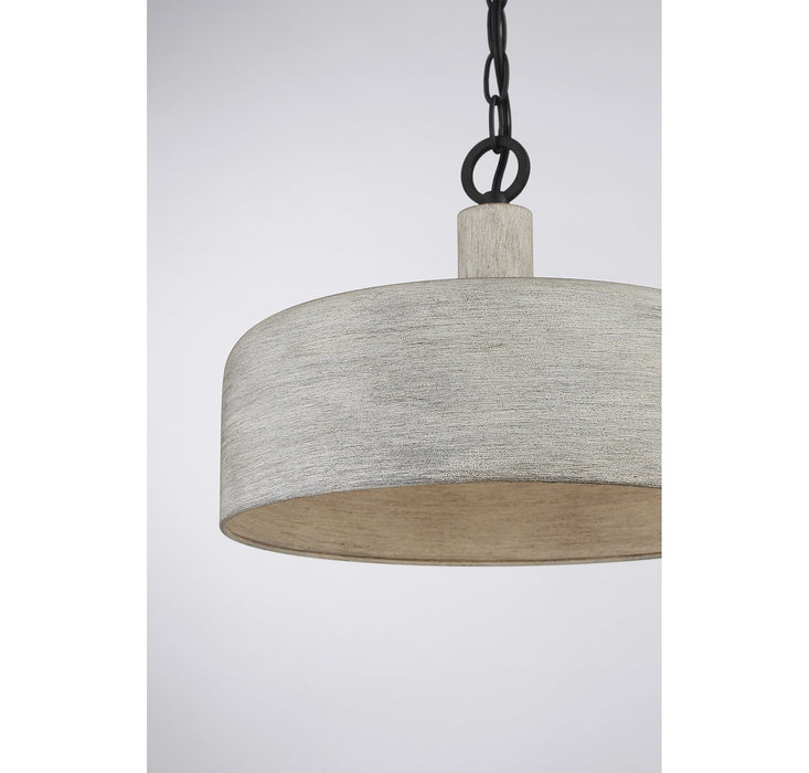 Meridian M70103WGBK One Light Pendant, Weathered Gray with Black