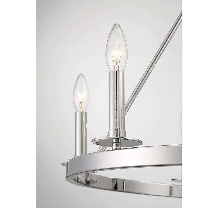 Meridian M10093PN Six Light Chandelier, Polished Nickel