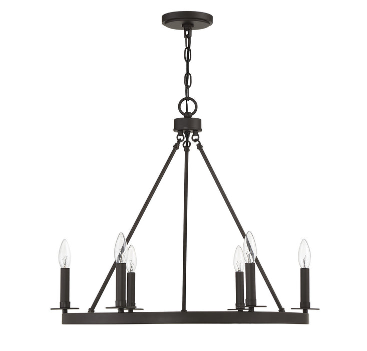 Meridian M10093ORB Six Light Chandelier, Oil Rubbed Bronze