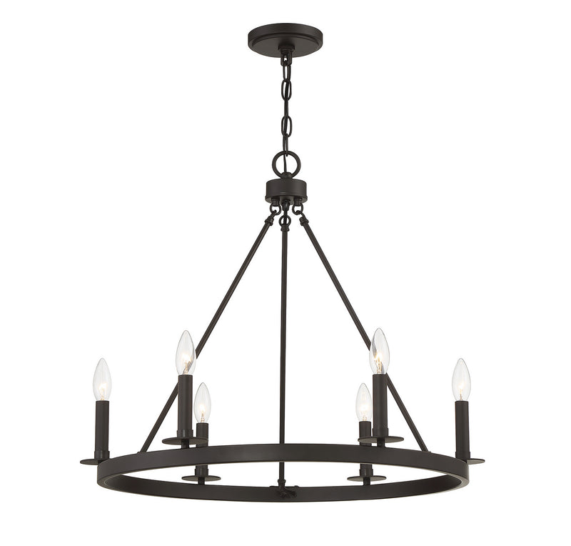 Meridian M10093ORB Six Light Chandelier, Oil Rubbed Bronze