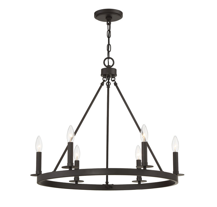 Meridian M10093ORB Six Light Chandelier, Oil Rubbed Bronze