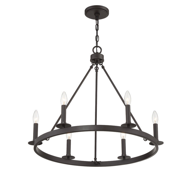Meridian M10093ORB Six Light Chandelier, Oil Rubbed Bronze
