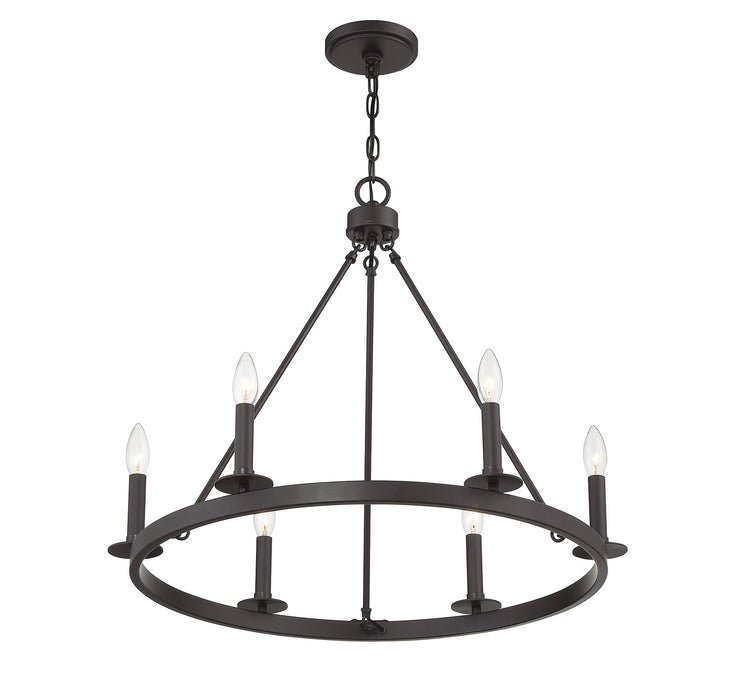 Meridian M10093ORB Six Light Chandelier, Oil Rubbed Bronze