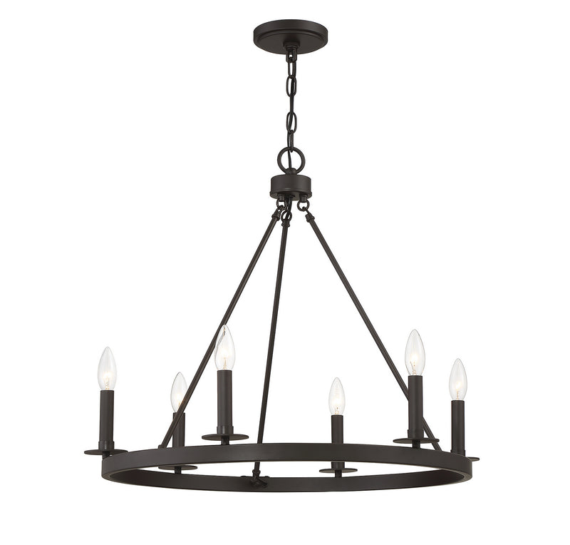 Meridian M10093ORB Six Light Chandelier, Oil Rubbed Bronze