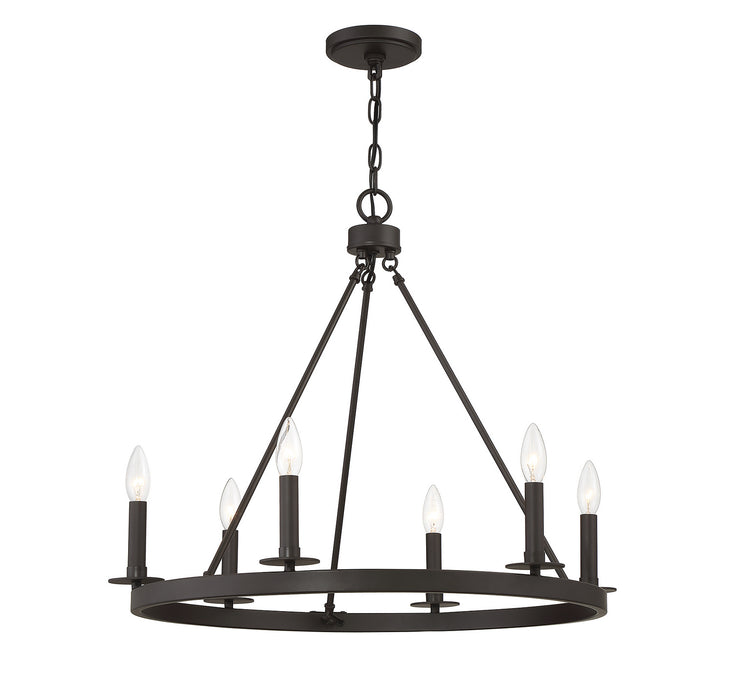 Meridian M10093ORB Six Light Chandelier, Oil Rubbed Bronze