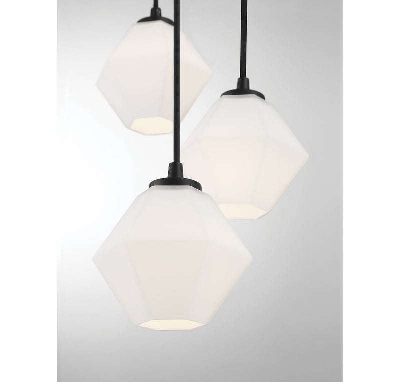 Meridian M10094MBK Five Light Chandelier, Matte Black