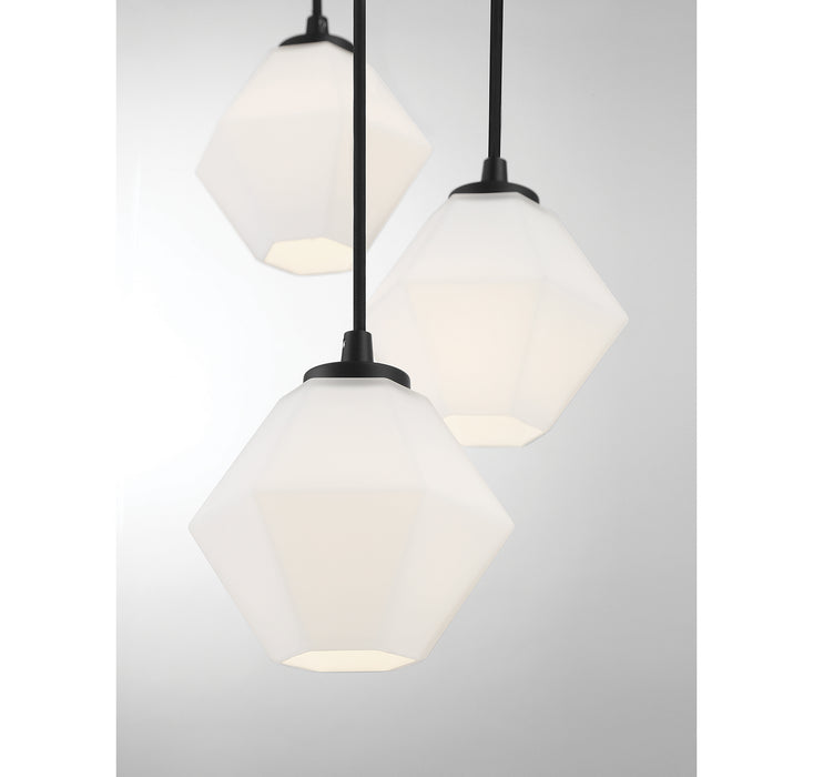 Meridian M10094MBK Five Light Chandelier, Matte Black