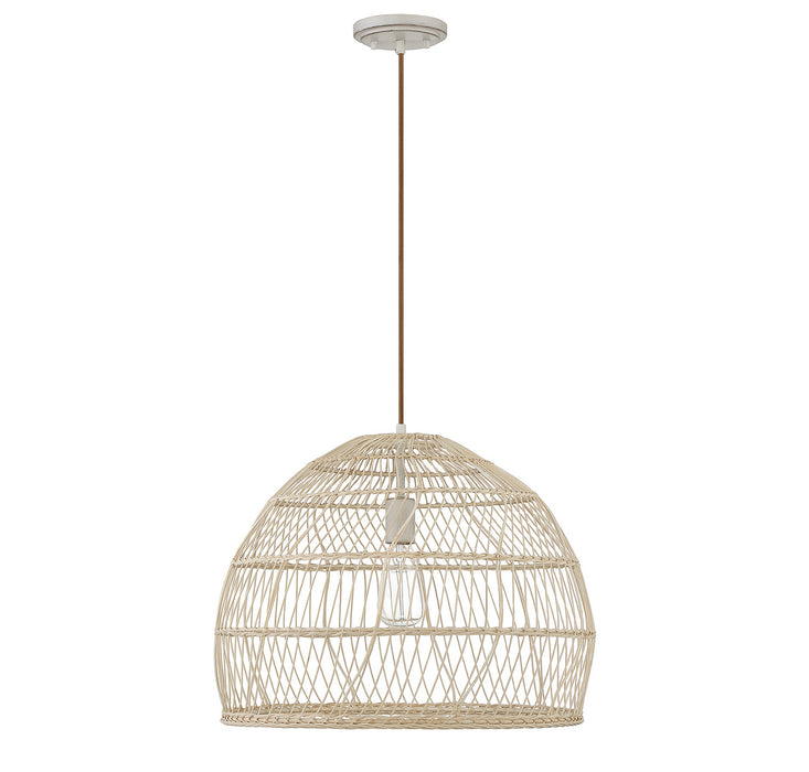 Meridian M70106NR One Light Pendant, Natural Rattan with a Matching Socket