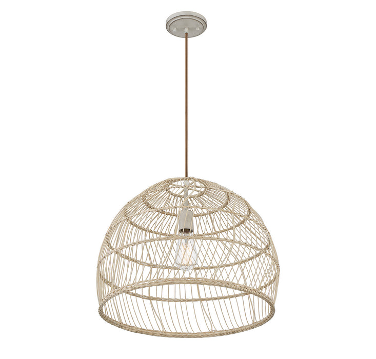 Meridian M70106NR One Light Pendant, Natural Rattan with a Matching Socket