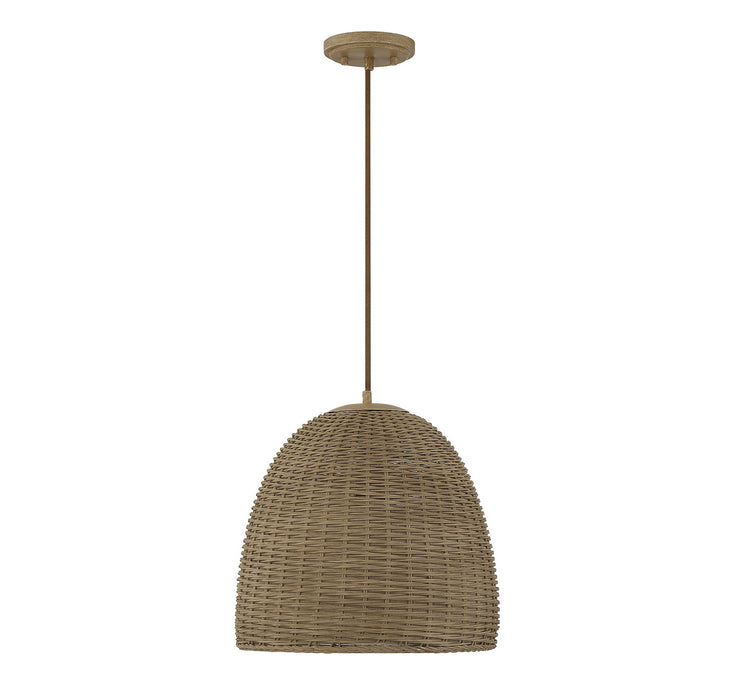 Meridian M70107NWIC One Light Pendant, Natural Wicker