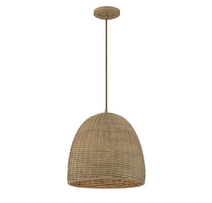 Meridian M70107NWIC One Light Pendant, Natural Wicker