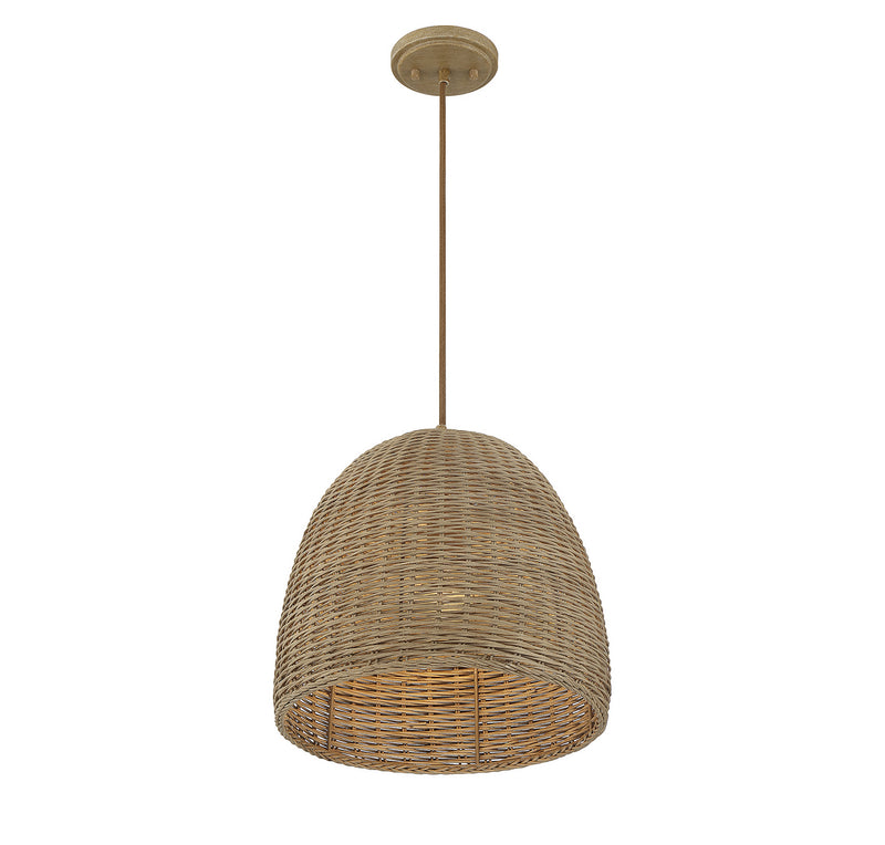 Meridian M70107NWIC One Light Pendant, Natural Wicker