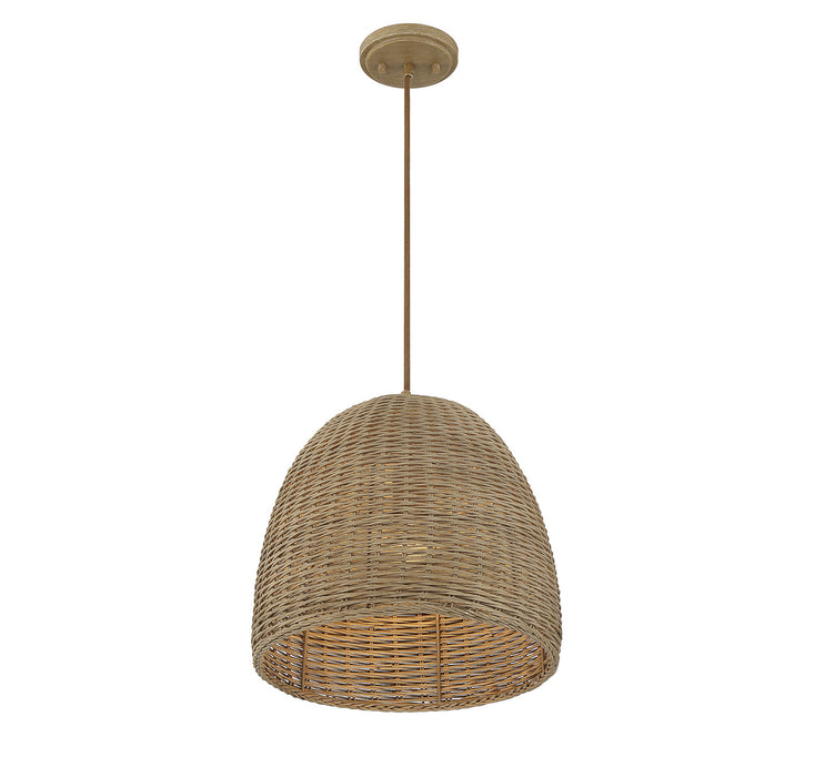 Meridian M70107NWIC One Light Pendant, Natural Wicker