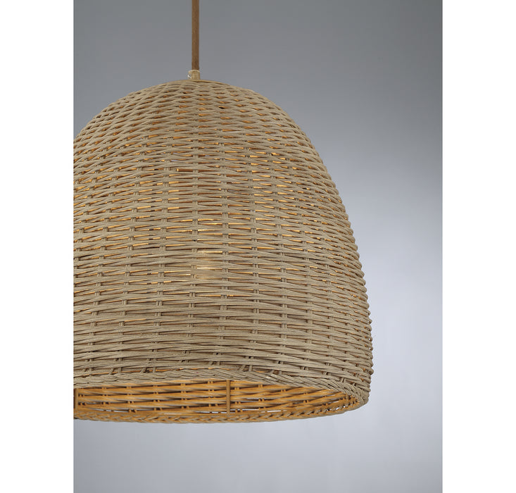 Meridian M70107NWIC One Light Pendant, Natural Wicker