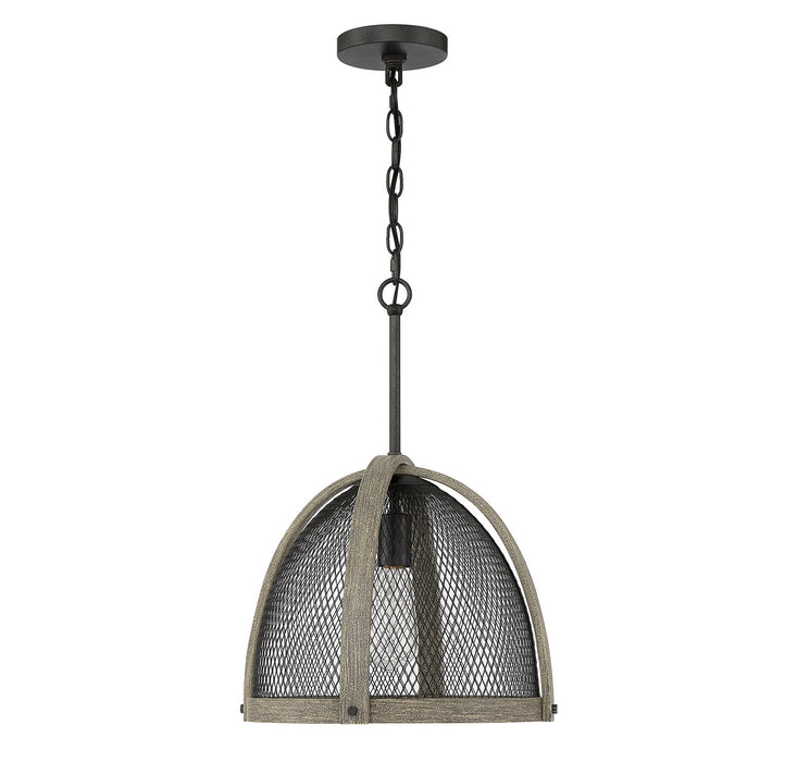 Meridian M70111DWW One Light Pendant, Weathered Birch