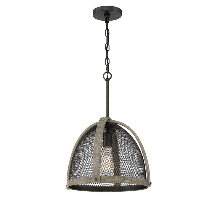 Meridian M70111DWW One Light Pendant, Weathered Birch