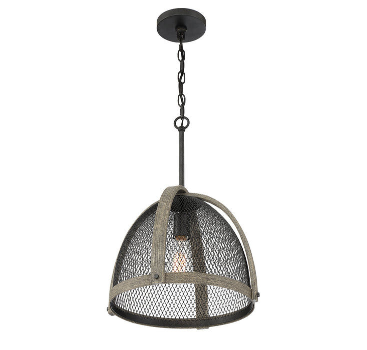 Meridian M70111DWW One Light Pendant, Weathered Birch