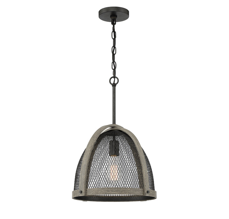 Meridian M70111DWW One Light Pendant, Weathered Birch