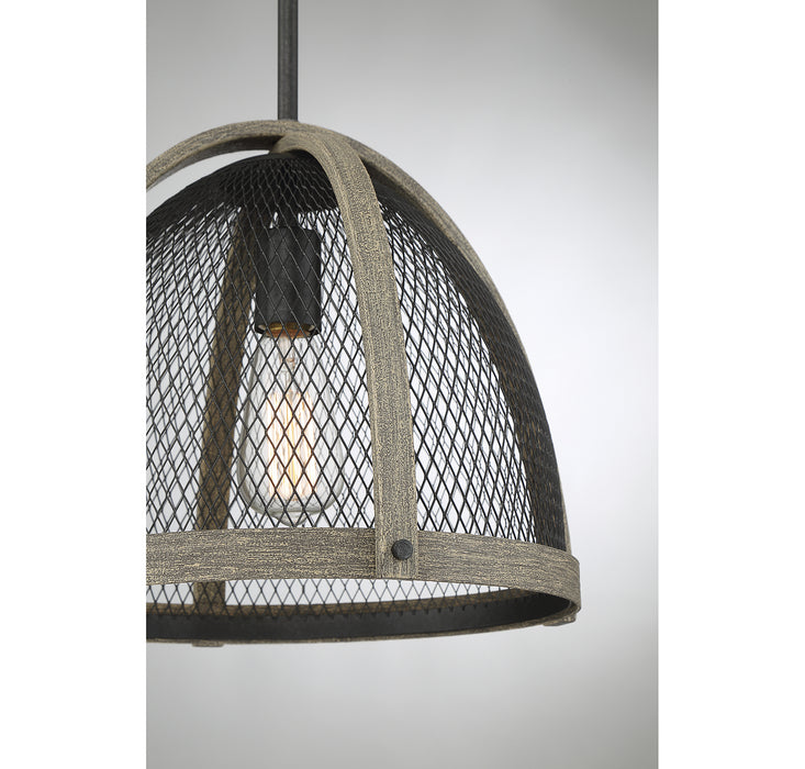 Meridian M70111DWW One Light Pendant, Weathered Birch