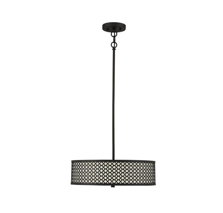 Meridian M70108MBK Three Light Pendant, Matte Black