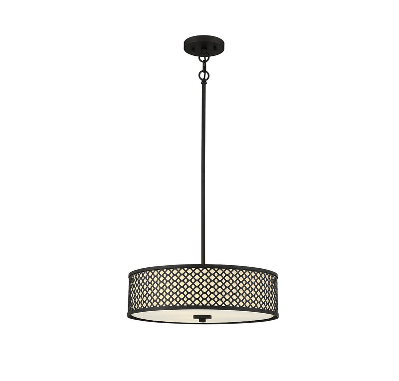 Meridian M70108MBK Three Light Pendant, Matte Black