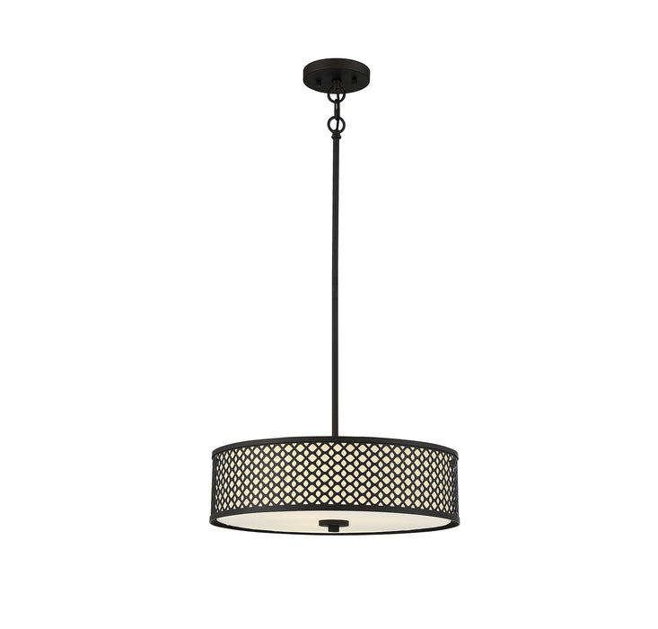 Meridian M70108MBK Three Light Pendant, Matte Black