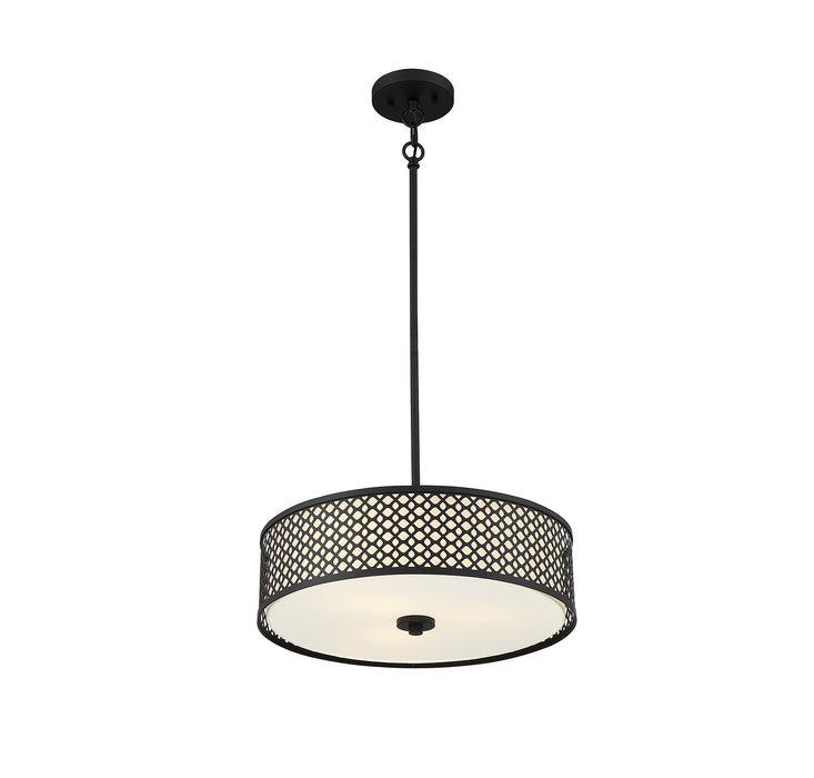 Meridian M70108MBK Three Light Pendant, Matte Black