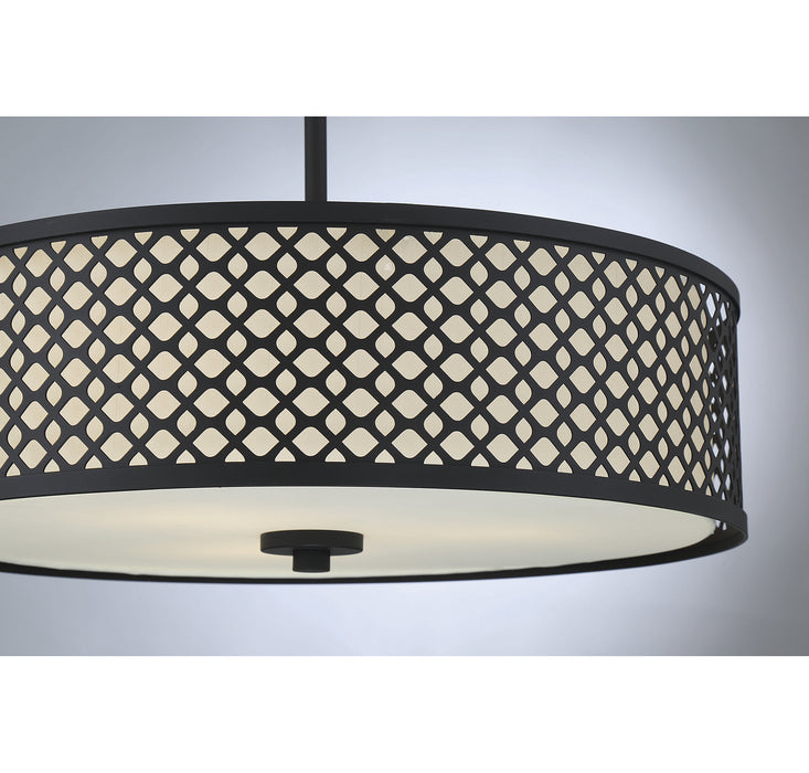 Meridian M70108MBK Three Light Pendant, Matte Black