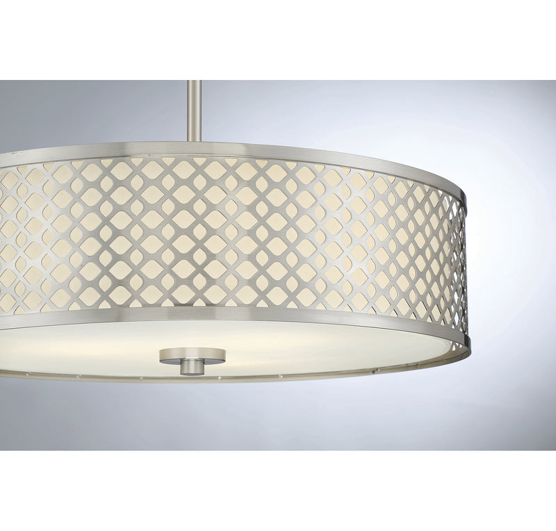 Meridian M70108BN Three Light Pendant, Brushed Nickel