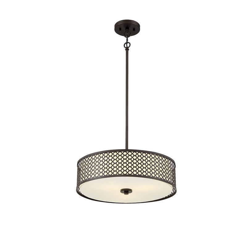 Meridian M70108ORB Three Light Pendant, Oil Rubbed Bronze